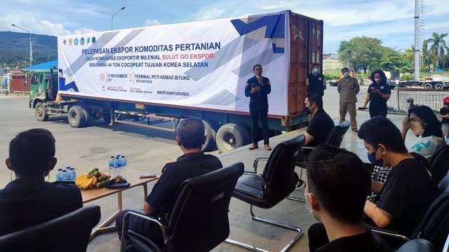 Pelepasan ekspor komoditas pertanian asal Sulawesi Utara beberapa waktu lalu di Pelabuhan Bitung.