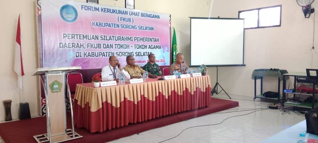 Tampak Bupati Sorong Selatan bersama Kapolres dan Dandim