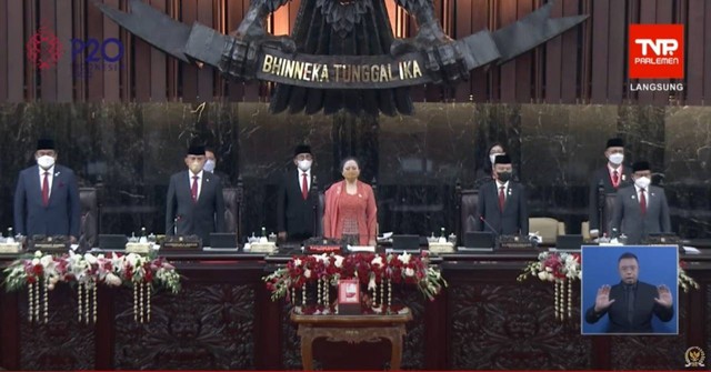 Pembukaan Masa Persidangan I tahun 2022-2023 di Gedung MPR/DPR. Foto: Youtube/Sekretariat Presiden