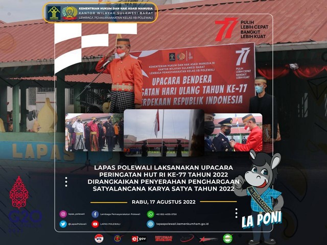 DIRGAHAYU REPUBLIK INDONESIA, Lapas Polewali Laksanakan Upacara Bendera