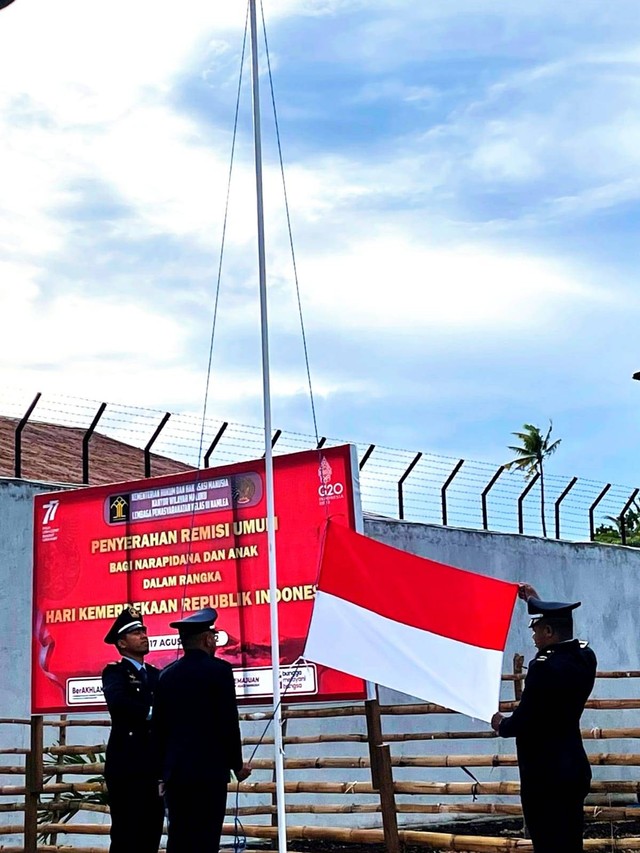 Upacara HUT RI Ke-77 di Lapas Namlea. Dok By Humas Lapas Namlea