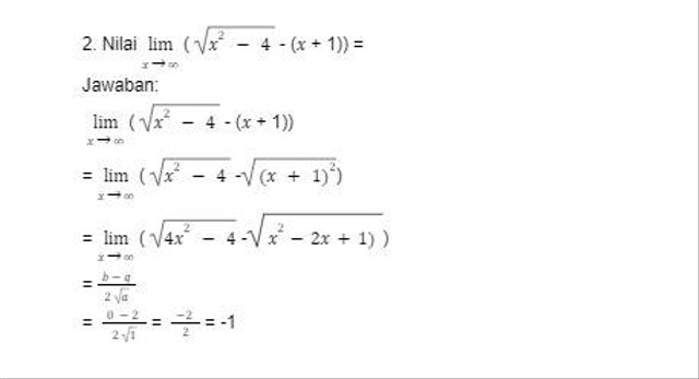 2 Contoh Soal Limit Tak Hingga Trigonometri Dan Pembahasannya