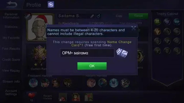 Ilustrasi mengganti nama ML kece. Foto: vcgamers