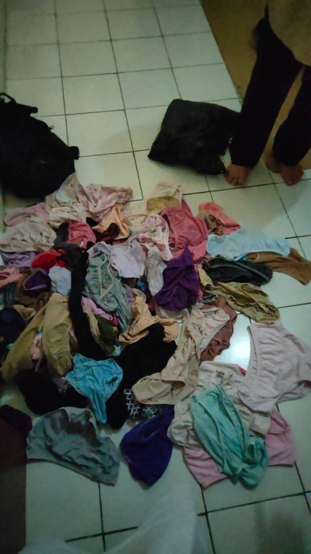 Barang bukti pencurian celana dalam di Jalan Kemuning, Kecamatan Cilodong, Kota Depok. Foto: Dok. Istimewa