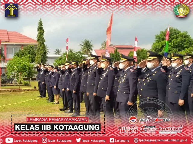 Upacara HDKD ke-77 di LPKA Jajaran Kemenkumham Lampung (Humas Lastagung)