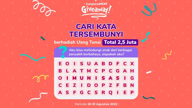 Cari Kata Tersembunyi dan Menangi Hadiah Total Rp 2,5 Juta!