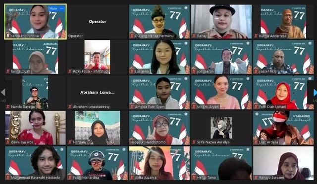 Dokumentasi Foto Bersama Upacara Virtual Hari Kemerdekan RI Ke-77th
