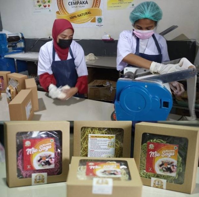 Salah satu UMKM di Ambon, Maluku yang mengolah dan memproduksi sagu dalam berbagai bentu pangan olahan seperti mie (Dok. Humas NFA) 