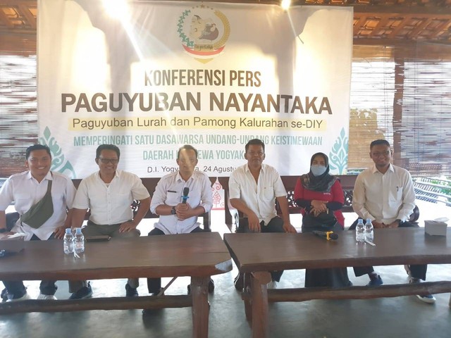 Konferesi Pers Paguyuban Nayantaka di Balkondes Tebing Breksi, Prambanan, Sleman, Rabu (24/8). Foto: Istimewa