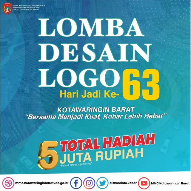 Lomba desain logo memperingati hari jadi ke-63 Kabupaten Kotawaringin Barat.