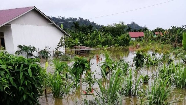 Banjir di Trans Sugulai, Simeulue. Foto: dok. BPBA  
