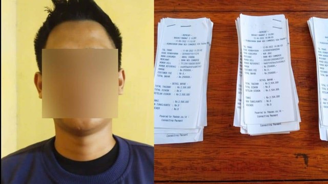 Oknum Kepala Toko Alfamidi yang ditangkap Polisi beserta barang bukti. Foto: Istimewa