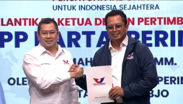 Partai Persatuan Indonesia (Perindo) resmi melantik Mahyudin sebagai Ketua Dewan Pertimbangan DPP Partai Perindo, Sabtu (27/8). Foto: Dok. Istimewa