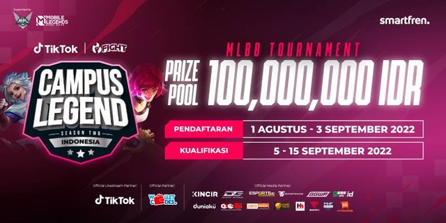Turnamen Mobile Legends antar mahasiswa dengan total hadiah 100 juta Rupiah