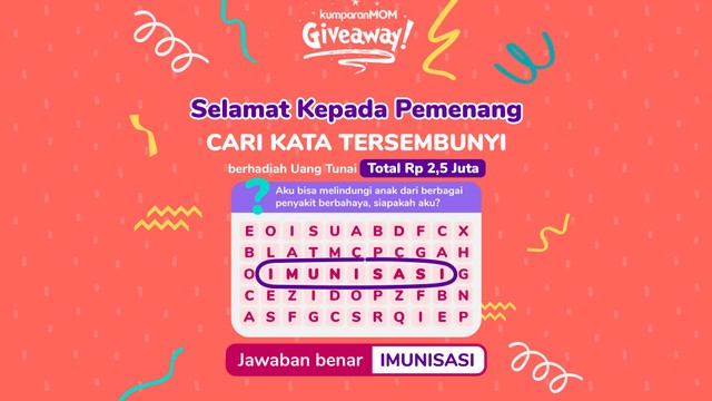 Selamat! Ini 5 Pemenang Cari Kata Tersembunyi