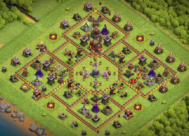 Ilustrasi base COC TH 10. Foto: cocbases.com 