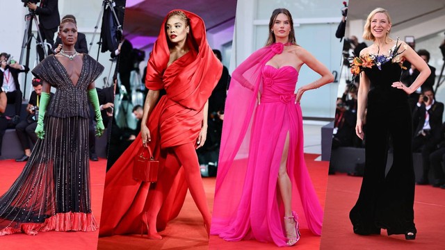 Busana terbaik selebriti di karpet merah Venice Film Festival 2022. Foto: Getty Images dan AFP