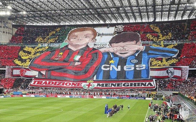 Suasana AC Milan vs Inter Milan di Liga Italia 2022/23, Sabtu (3/9). Foto: Twitter/@acmilan