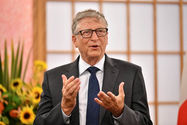 Co-founder Microsoft dan juga lembaga filantropi Bill & Melinda Gates Foundation, Bill Gates. Foto: Kazuhiro NOGI / AFP