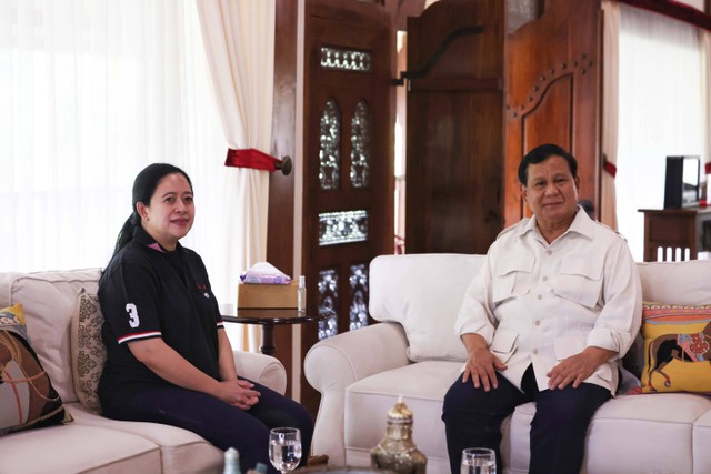 Pertemuan Puan Maharani dan Prabowo Subianto di Hambalang, Minggu (4/9/2022). Foto: Tim Media Prabowo Subianto