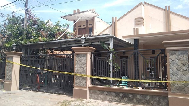 Rumah Aipda Ahmad Karnain, yang menjadi TKP polisi tembak polisi di Lampung. | Foto: Bella Sardio/Lampung Geh