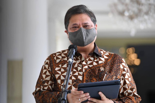 Menteri Koordinator Bidang Perekonomian Airlangga Hartarto di Istana Kepresidenan Bogor, Jawa Barat,  Selasa (6/9. Foto: Lukas/Biro Pers Sekretariat Presiden