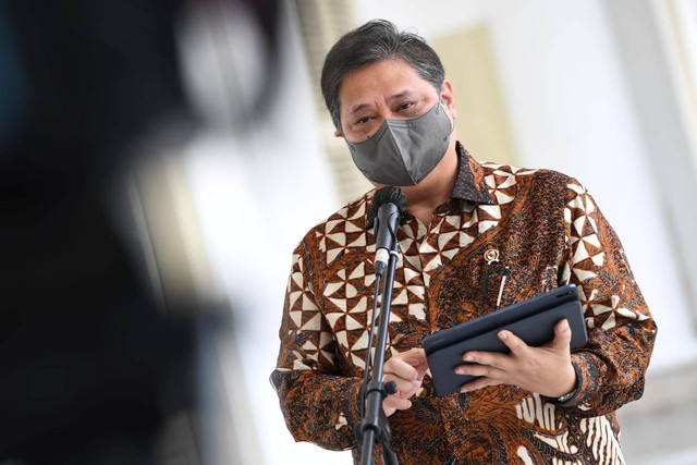 Menteri Koordinator Bidang Perekonomian Airlangga Hartarto di Istana Kepresidenan Bogor, Jawa Barat, Selasa (6/9. Foto: Lukas/Biro Pers Sekretariat Presiden