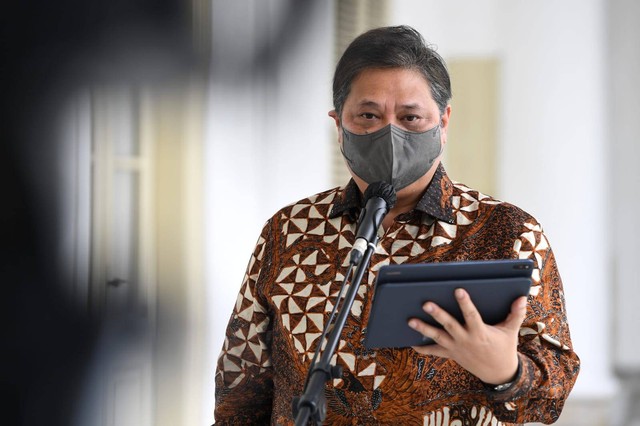 Menteri Koordinator Bidang Perekonomian Airlangga Hartarto di Istana Kepresidenan Bogor, Jawa Barat,  Selasa (6/9. Foto: Lukas/Biro Pers Sekretariat Presiden