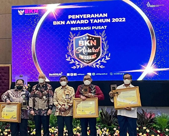 Kementerian Hukum dan HAM (Kemenkumham) berhasil mendapatkan penghargaan dalam BKN Award tahun 2022