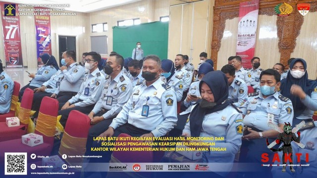 Kepala Sub Bagian Kepegawaian Lapas Batu Mengikuti Kegiatan Pengawasan Kearsipan di Lingkungan Kemenkumham Jateng, Foto : Humas Lapas Batu