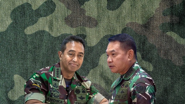 KSAD Jenderal TNI Dudung Abdurachman dan Panglima TNI Jenderal Andika Perkasa Foto: kumparan