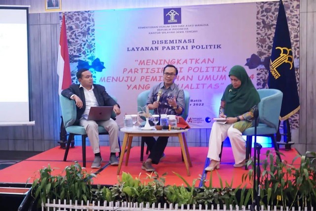 Tingkatkan Partisipasi Politik Jelang Pemilu 2024, Kemenkumham Jateng Adakan Diseminasi Layanan Parpol