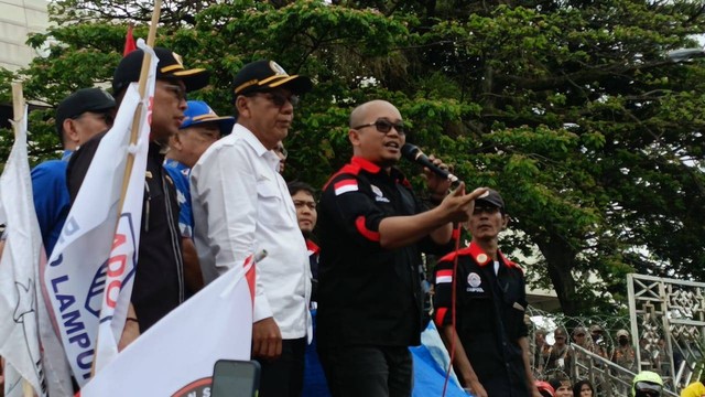 Ketua Gabungan Admin Shelter Pengemudi Ojek Online (Gaspool) Lampung Miftahul Huda. | Foto: Sinta Yuliana/Lampung Geh