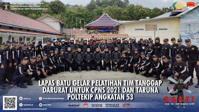Foto Bersama CPNS 2021 dan Taruna Poltekip Angkatan 53 Setelah Kegiatan Pelatihan Tim Tanggap Darurat, Foto : Humas Lapas Batu