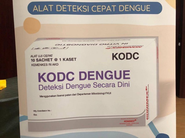 FK UI dan PT Konimex kembangkan kit diagnosis DBD berbasis protein NS-1 yang ada di virus DENV. Alat bernama KODC DENGUE ini dapat mendeteksi virus dengan cepat dan akurat tanpa membutuhkan laboratorium besar Foto: FKUI