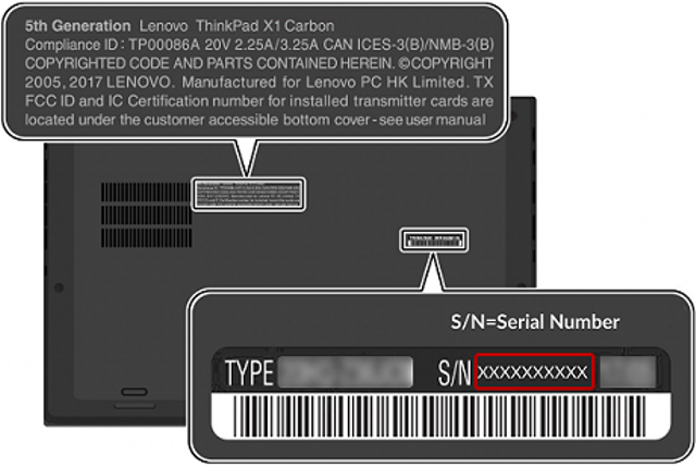 serial number of laptop lenovo