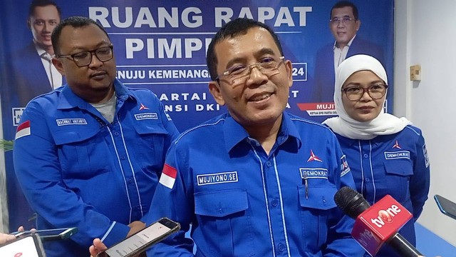 Ketua DPD Partai Demokrat DKI Jakarta Mujiyono di HUT Partai Demokrat, Jumat (9/9/2022). Foto: Fadlan/kumparan