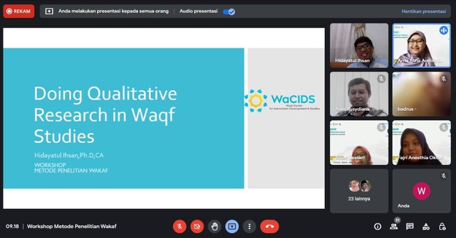 Foto: Workshop Metode Penelitian Wakaf – Pendekatan Kualitatif dan Kuantitatif  Sumber: Dokumentasi pribadi