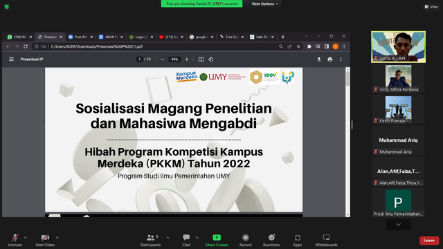 Gambar. Sosialisasi Magang Penelitian dan Mahasiswa Mengabdi