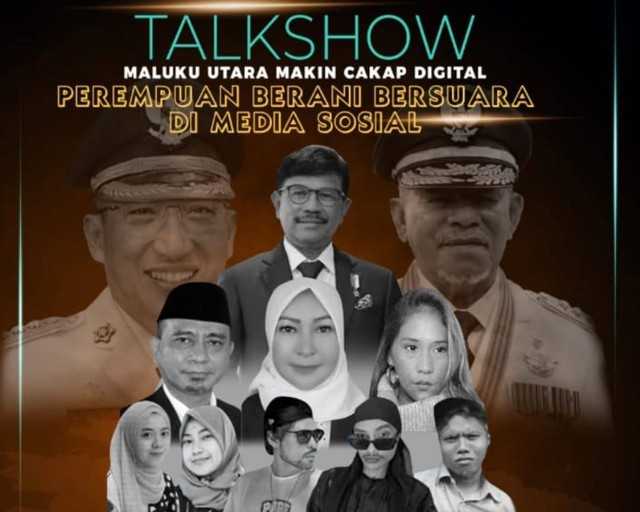 Flyer kegiatan Talkshow dan pemutaran film serta pencanangan gerakan Maluku Utara makin cakap digital. Foto: Istimewa