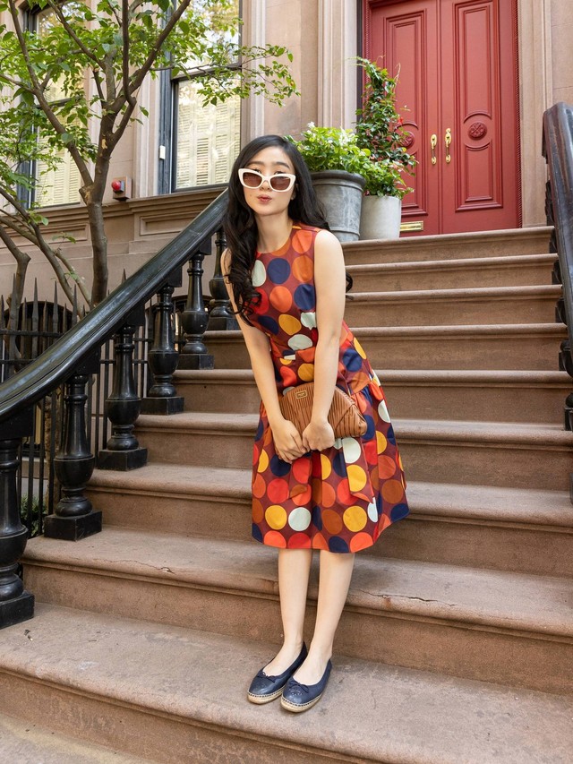 Gaya Febby Rastanty pakai kate spade new york di New York Fashion Week. Foto: Dok. Kate Spade New York