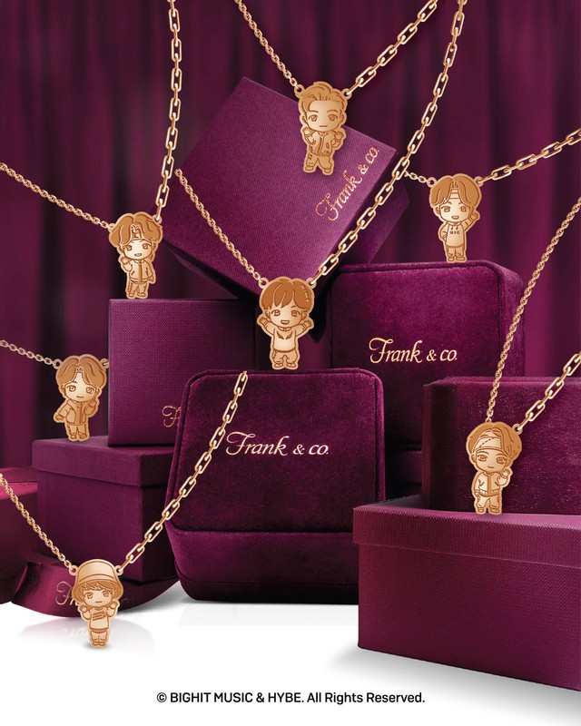 Koleksi kalung emas Frank & co.’s TinyTAN Special Collection. Foto: Dok. Frank & co.