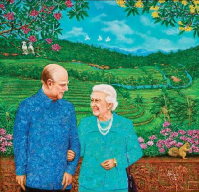 Lukisan Ratu dan Secangkir Teh di Istana Buckingham