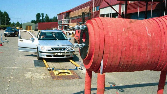 The dummy was constructed out of thick rubber plates, cut to shape