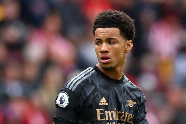 Pemain Arsenal Ethan Nwaneri saat melawan  Brentford pada pertandingan lanjutan Liga Inggris di Brentford Community Stadium, London, Inggris.  Foto: David Klein/REUTERS