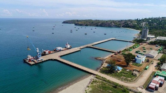 Foto udara kawasan Pelabuhan Malahayati di Krueng Raya, Kabupaten Aceh Besar, Aceh. Foto: Abdul Hadi/acehkini