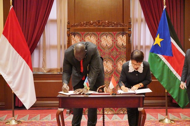 Pembukaan hubungan diplomatik RI-Sudan Selatan. Foto: Dok. Kemlu