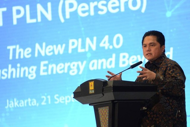 Menteri BUMN Erick Thohir meresmikan Holding PLN di Kantor Pusat PLN, Jakarta, Rabu (21/9/2022). Foto: Kementerian BUMN