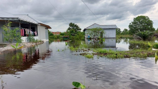 Rumah warga yang sebagian terdampak banjir. Foto: Fiyya/InfoPBUN