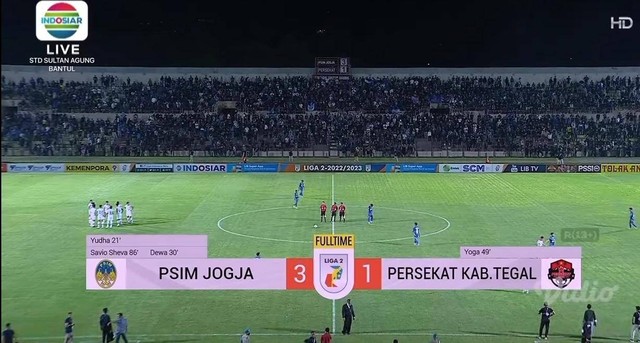 Persekat Kabupaten Tegal kalah 3-1 dari PSIM di Stadion Sultan Agung Jumat (23/9/2022).